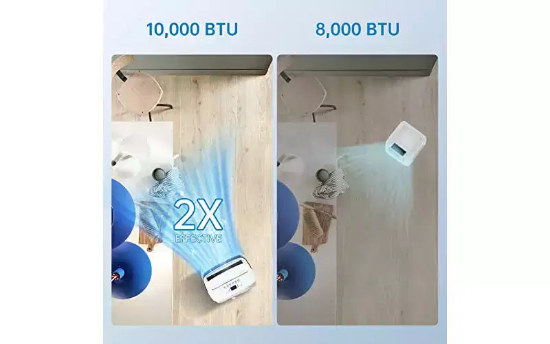 Climatiseur portatif GUSTOWAVE de 10 000 BTU – Climatiseur 3 en 1 avec télécommande, déshumidificateur et ventilateur, refroidit jusqu'à 42 m², silencieux, minuterie 24h