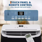 Climatiseur portable GustoWave 12000 BTU, unités de climatisation intelligentes 3-EN-1 avec télécommande pour pièces jusqu'à 50 m²