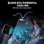 Climatiseur portable GustoWave 12000 BTU, unités de climatisation intelligentes 3-EN-1 avec télécommande pour pièces jusqu'à 50 m²