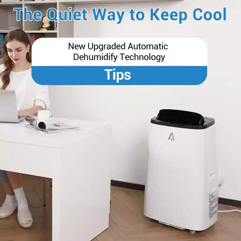 Climatiseur portable 15 000 BTU pour grandes pièces jusqu'à 850 pieds carrés, ventilateur de refroidissement 3-en-1 et déshumidificateur avec télécommande, oscillation automatique, conception sans drainage