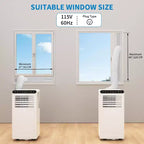 Acondicionador de aire portátil 3 en 1 GustoWave de 8,000 BTU - Enfría hasta 450 pies cuadrados, silencioso <42dB con temporizador de 24H y control remoto, de pie