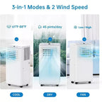 Climatiseur portable GustoWave 8000 BTU pour chambre à coucher avec refroidissement rapide
