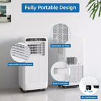 Climatiseur portable 3-en-1 GustoWave 8000 BTU avec télécommande, minuterie 24h, faible niveau sonore pour chambre à coucher, bureau, 350 pieds carrés.