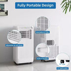 Climatiseur portable 3-en-1 GustoWave 8000 BTU pour pièces jusqu'à 32,5 m² avec refroidissement rapide, déshumidificateur