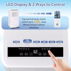 Aire acondicionado portátil 3 en 1 de 10,000 BTU - Enfría hasta 52 m², pantalla LED, control remoto y kit de ventilación para ventana incluidos