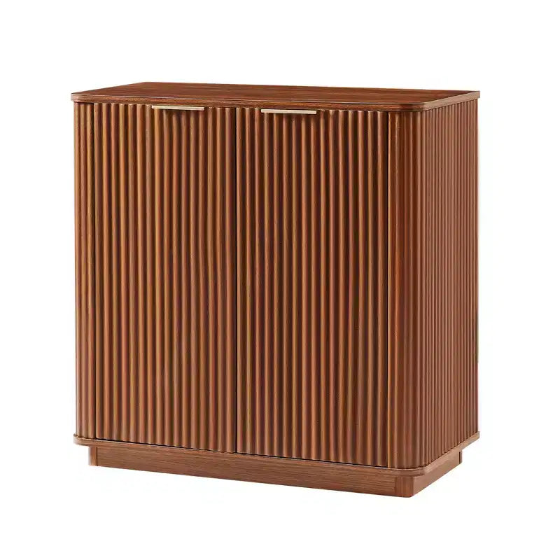 ModernLuxe Buffet Sideboard Cabinet, Modern Accent Storage Cabinet with Curved Wave Design & Adjustable Shelf