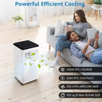 Climatiseur portable GustoWave 10 000 BTU pour pièces jusqu'à 42 m² avec minuterie 24h, mode veille, plateau noir