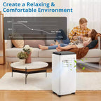Climatiseur portable GustoWave 10 000 BTU pour pièces jusqu'à 42 m² avec minuterie 24h, mode veille, plateau noir