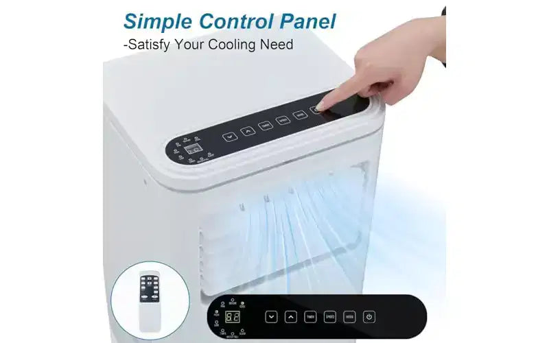 Climatiseur portable 3-en-1 8 000/10 000 BTU - Refroidit jusqu'à 42 m², fonctionnement silencieux, filtre lavable, écologique R32