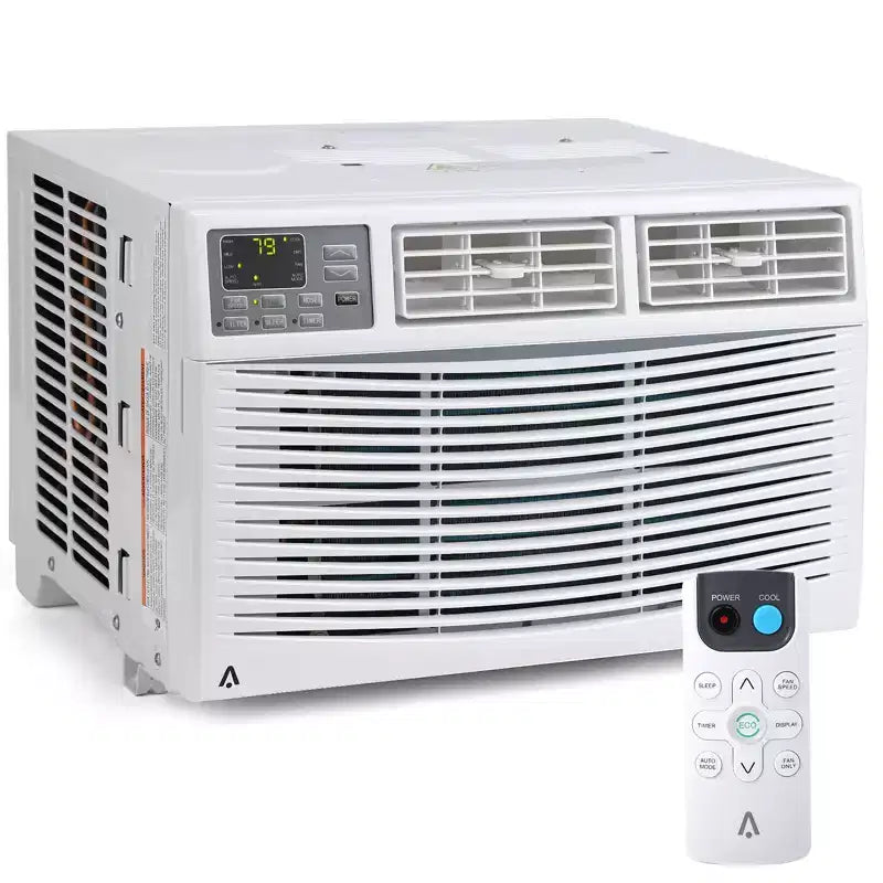 Acondicionador de aire de ventana GustoWave, unidad de ventana de CA pequeña con control remoto y kit de ventana, blanco