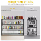 Black 4-Tier Adjustable Tier Spacing With Adjustable Casters