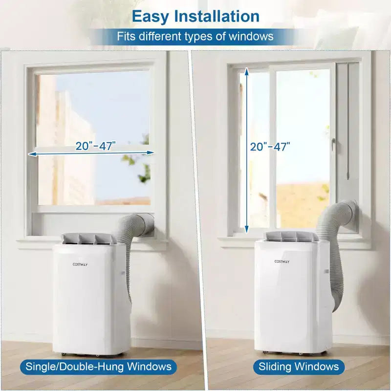 Climatiseur portable inverseur Costway 15000 BTU avec ventilateur, déshumidificateur et oscillation automatique