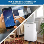 Climatiseur portable inverseur Costway 15000 BTU avec ventilateur, déshumidificateur et oscillation automatique