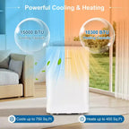 Climatiseur portable inverseur Costway 15000 BTU avec ventilateur, déshumidificateur et oscillation automatique