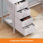 66 Inch White L Shaped Computer Desk with Charging Station 94.4 Inch Long Two Person Gaming Desk 4 Drawers 2 Monitor Stands Home Office Storage
