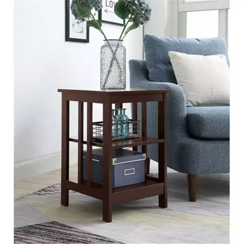 HomeStock Table d'appoint rectangulaire en bois 1 pièce