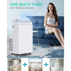 Climatiseur portable Acekool 12000 BTU 3-en-1, refroidit 51 m², télécommande, balayage automatique et minuterie, blanc