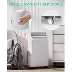 Climatiseur portable Acekool 12000 BTU 3-en-1, refroidit 51 m², télécommande, balayage automatique et minuterie, blanc