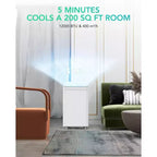 Climatiseur portable Acekool 12000 BTU 3-en-1, refroidit 51 m², télécommande, balayage automatique et minuterie, blanc