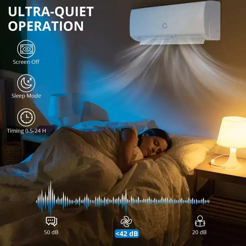 Climatiseur Chauffage Acekool 17000 BTU Mini Split, Pompe à Chaleur Inverter WiFi, Climatisation sans Conduit 230V, Refroidit Chauffe 116 m², Blanc