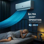 Acekool 12 000 BTU 19 SEER2 Climatiseur et Chauffage Mini Split, Inverter, 208-230V, Blanc, Télécommande et Minuteur