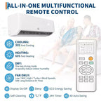 Acekool 12 000 BTU 19 SEER2 Climatiseur et Chauffage Mini Split, Inverter, 208-230V, Blanc, Télécommande et Minuteur
