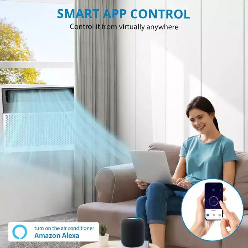 Climatiseur de fenêtre Acekool 8 000 BTU, unité de climatisation silencieuse en forme de U avec déshumidificateur et ventilateur, refroidit jusqu'à 34,4 m², télécommande, installation facile