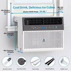 Climatiseur de fenêtre Acekool 8 000 BTU, unité de climatisation silencieuse en forme de U avec déshumidificateur et ventilateur, refroidit jusqu'à 34,4 m², télécommande, installation facile