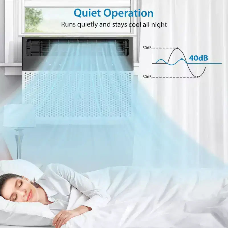 Climatiseur de fenêtre Acekool 8 000 BTU, unité de climatisation silencieuse en forme de U avec déshumidificateur et ventilateur, refroidit jusqu'à 34,4 m², télécommande, installation facile