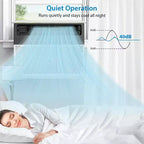 Climatiseur de fenêtre Acekool 8 000 BTU, unité de climatisation silencieuse en forme de U avec déshumidificateur et ventilateur, refroidit jusqu'à 34,4 m², télécommande, installation facile