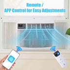 Climatiseur de fenêtre Acekool 12 000 BTU, unité de climatisation intelligente Wi-Fi avec télécommande, ventilateur déshumidificateur de refroidissement 3-en-1, 4 vitesses de ventilation