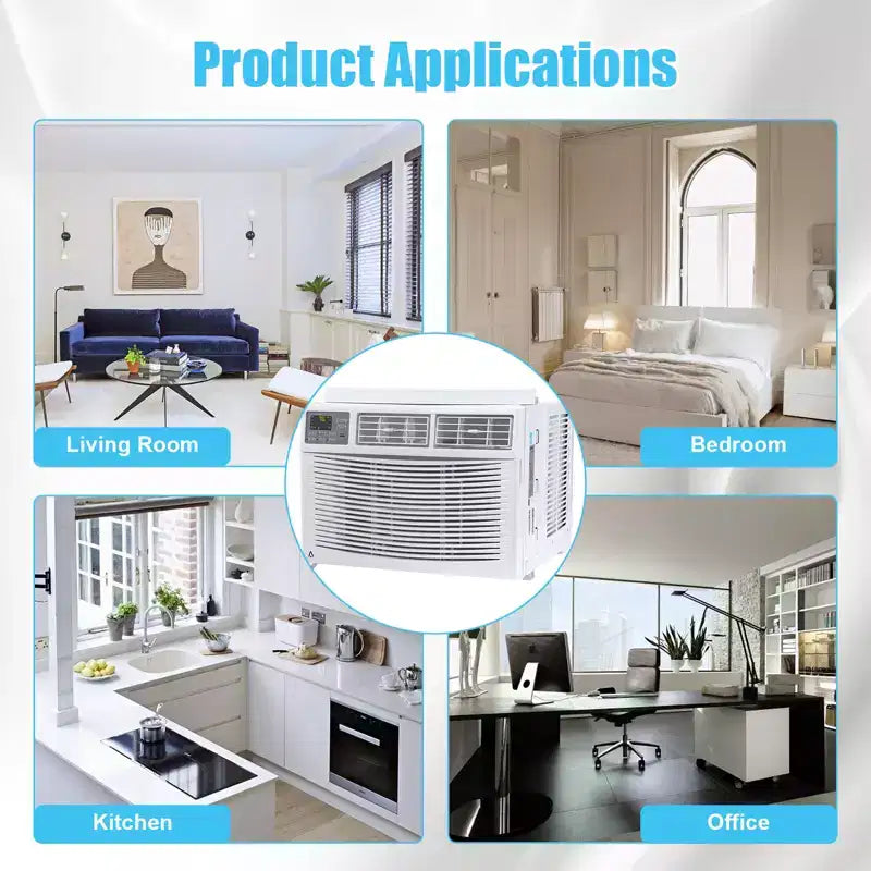 Climatiseur de fenêtre Acekool 12 000 BTU, unité de climatisation intelligente Wi-Fi avec télécommande, ventilateur déshumidificateur de refroidissement 3-en-1, 4 vitesses de ventilation
