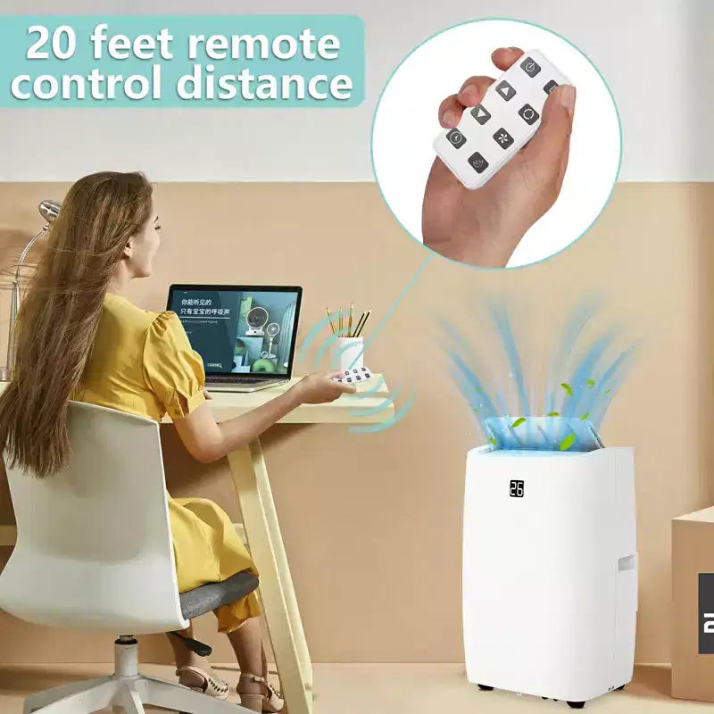 Aire Acondicionado Portátil GustoWave de 12000 BTU con Funciones de Enfriamiento, Deshumidificación y Ventilador para Habitaciones Medianas