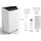 Climatiseur portatif GUSTOWAVE 14 000 BTU avec fonctions de refroidissement, de déshumidification et de ventilation, minuterie de 24 heures, rafraîchit une surface allant jusqu'à 70 m², noir.