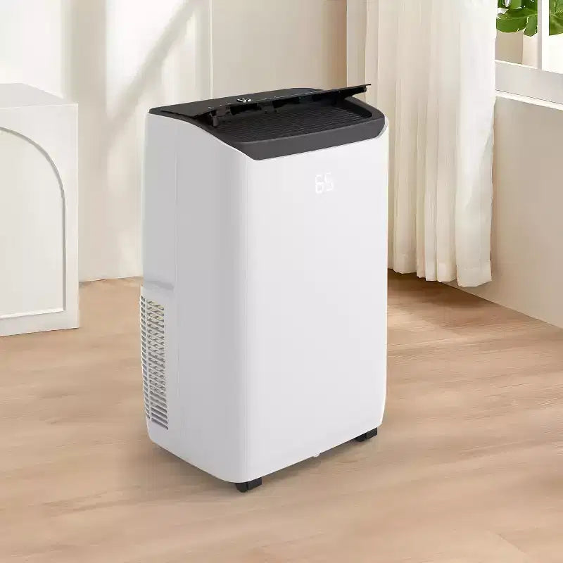 Climatiseur portatif GUSTOWAVE 14 000 BTU avec fonctions de refroidissement, de déshumidification et de ventilation, minuterie de 24 heures, rafraîchit une surface allant jusqu'à 70 m², noir.