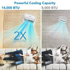 Climatiseur portable GustoWave, unité de climatisation de 14 000 BTU pour la maison et le bureau, pièces jusqu'à 70 m².