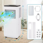 Climatiseur portable GustoWave 8000 BTU, unité de climatisation économe en énergie avec télécommande, minuterie 24h, pour pièces jusqu'à 32,5 m².