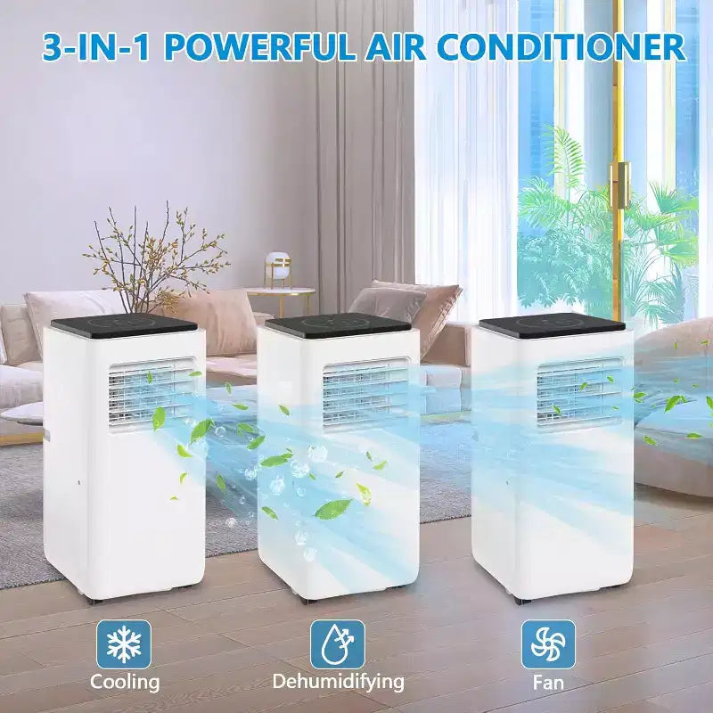 Climatiseur portable GustoWave 8000 BTU, unité de climatisation économe en énergie avec télécommande, minuterie 24h, pour pièces jusqu'à 32,5 m².