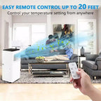 Climatiseur portable GustoWave 8000 BTU, unité de climatisation économe en énergie avec télécommande, minuterie 24h, pour pièces jusqu'à 32,5 m².