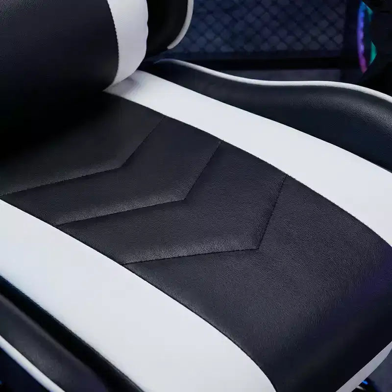 Sillón de Gaming con Reposapiés, Silla Ergonómica para Ordenador con Reposacabezas y Soporte Lumbar, Silla de Juego Transpirable y Ajustable en Altura para Hogar y Oficina