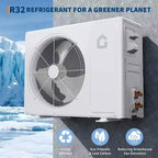 Climatiseur et Chauffage Mini Split 12000 BTU, Inverter 21 SEER2, Mural sans Conduit, 230V, WiFi/Télécommande, R32, ECO, Déshumidification, Minuterie 24H, Refroidissement Haute Vitesse
