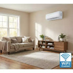 Climatiseur et Chauffage Mini Split 12000 BTU, Inverter 21 SEER2, Mural sans Conduit, 230V, WiFi/Télécommande, R32, ECO, Déshumidification, Minuterie 24H, Refroidissement Haute Vitesse