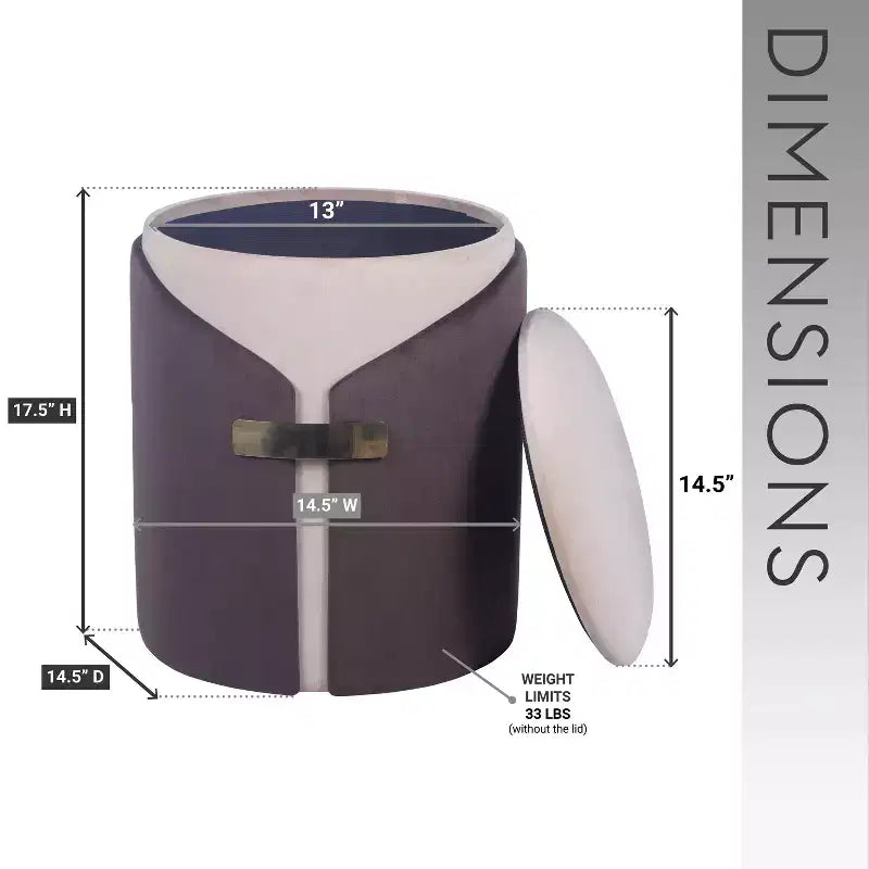 GDFStudio Donatella Modern Velvet Upholstered Storage Ottoman