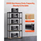 Storage Shelves, 2000 Lbs, 5 Tier Garage Storage Shelving, 16 D X 32 W X 62.8 H Adjustable Metal Shelves for Garage Shelves Utility Rack Shelf