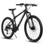 Bicicleta de montaña NAYSAYE de 26 pulgadas y 21 velocidades para adultos con cuadro de acero de alto carbono y frenos de disco mecánicos dobles, 67*26.5*38