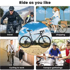 NAYSAYE Bicicleta de Carretera 700C, 16 velocidades, cuadro ligero de aluminio con doble freno de disco para hombre y mujer, 68*18*37.5