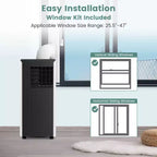 Acondicionador de aire portátil Costway 8000 BTU ASHRAE Unidad de aire acondicionado 3 en 1 con refrigeración, deshumidificador, ventilador y modo de suspensión