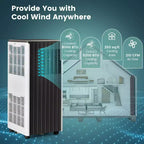 Acondicionador de aire portátil Costway 8000 BTU ASHRAE Unidad de aire acondicionado 3 en 1 con refrigeración, deshumidificador, ventilador y modo de suspensión