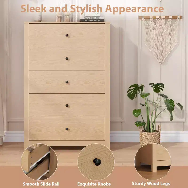 Commode - Commode de Rangement Moderne en Bois avec Tiroirs Profonds