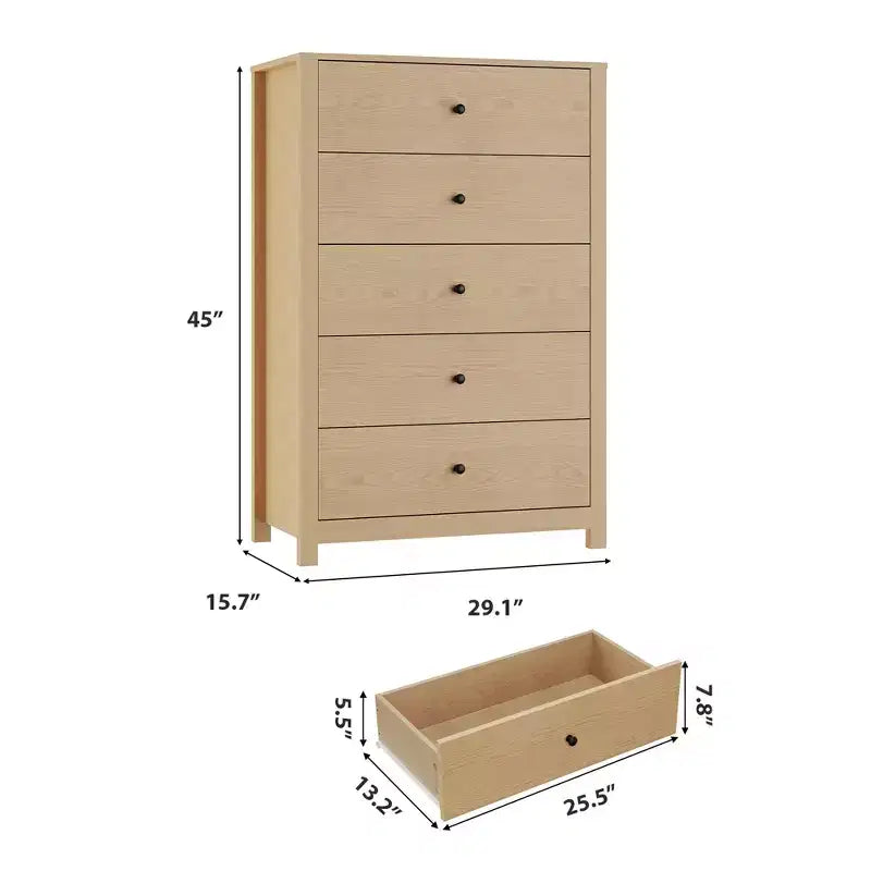 Commode - Commode de Rangement Moderne en Bois avec Tiroirs Profonds